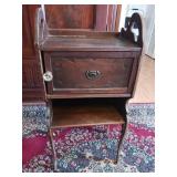 Antique bedside humidor nightstand. Appears to b
