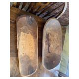 Hand hewn  Wood dough bowls
