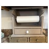 Good paper towel holder and two drawer shelf.