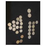 12 mercury, dimes, two barber dimes 1899 and