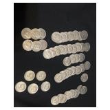 Kennedy half dollars. One 1964, two 1967, one