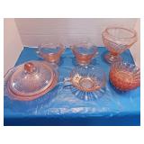 depression pink rose dishes multiple pieces