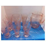 Depression Rose picture with nine glasses