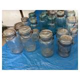 Antique canning jars, including globe, acme,