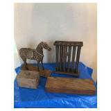 Antique butter mold, taper candl mold, toy horse