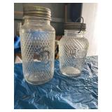 Old judge, coffee, glass jar, and jumbo peanut