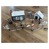 Wooden folk art farm scene hand carved and made