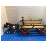 Horse and wagon toy made by Virgil Myer of Wayne