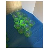 14Vaseline glass dessert, dishes