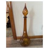 Vintage amber glass genie bottle