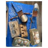 Two antique stereoscopes and stereograph cards.