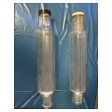 2 glass rolling pins
