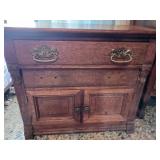 Antique two-drawer chest with two doors below