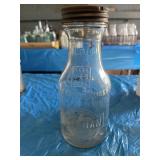 Vintage HUFFMAN1 quart motor oil glass jar