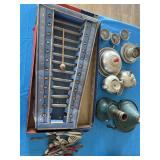 Vintage Zil-O-Phone xylophone and metal dishes