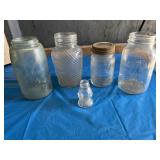 Antiques/vintage jumbo peanut butter jars, mason,