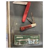 CASE XX pocket, knives, royal compass set, and