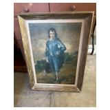 Vintage "Blue Boy" print with frame is 30 inches