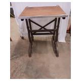 Small work table with locking Wheels