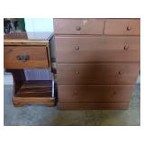 Side table and a small chest of drawers