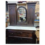 Antique marble top dresser3 drawers below upper