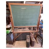 Vintage freestanding chalkboard reverse side is