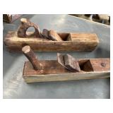 Two antique wooden hand planers