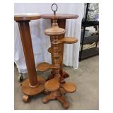 Three plant stands one with marble top