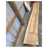Rough sawn hickory lumber. Four pieces. The