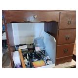 Small four-drawer desk mini office supplies see