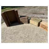 Four vintage wooden boxes, including MARTINSENOUR