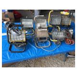 Seven halogen work lights and four trouble