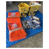 Paint pails, door stands, pot hooks, and 10