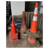 Approximately 27 caution cones