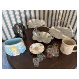 Vintage glassware incl. Amarula mug, hammered