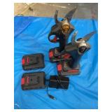 Battery powered pruners with four batteries and