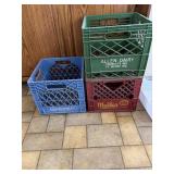 3 vintage milk, crates branded Allan dairy and