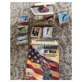 Desert Storm knife, cards and 1991 Newsweek