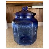 Vintage Mr. peanuts planters, cobalt blue cookie.