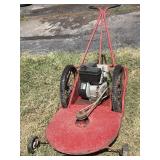 Vintage 3 wheeled walk behind mower/brush cutter