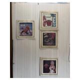 Vintage picture plaques andvertising incl. Red