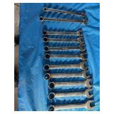 Snap on combination wrenches. 10-18 and 7mm& 9mm