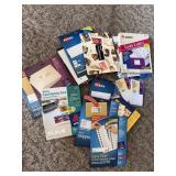 Labels, cards and other as shown