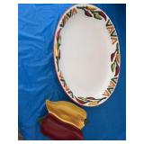 Clay art large platter and chili pepper divided
