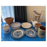 Long, burger, basket and pie plate, stoneware,
