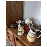 Tea pots and pitcher