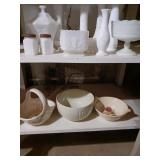Milk glass and other items as shown