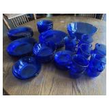 Vintage cobalt  blue dinnerware. Includes  eight
