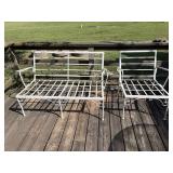 Metal patio loveseat, and chair no cushion