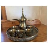 Arabic dallah coffee set. Engraved Saudi Arabia.